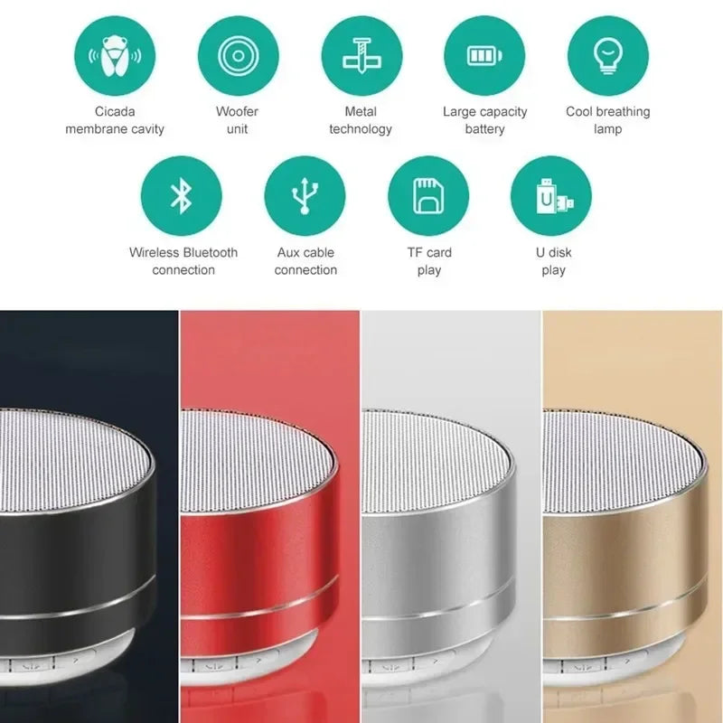 Bluetooth wireless speaker, A10 small steel gun portable subwoofer, mini Bluetooth color speaker, suitable for playing music