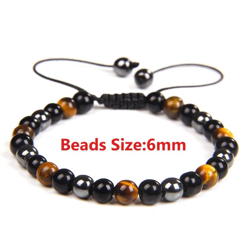 Power Up Your Life: Natural Tiger Eye, Hematite, & Obsidian Magnetic Bracelet - Premium obsidian bracelet from Lizard Vigilante - Just $22.99! Shop now at Lizard Vigilante