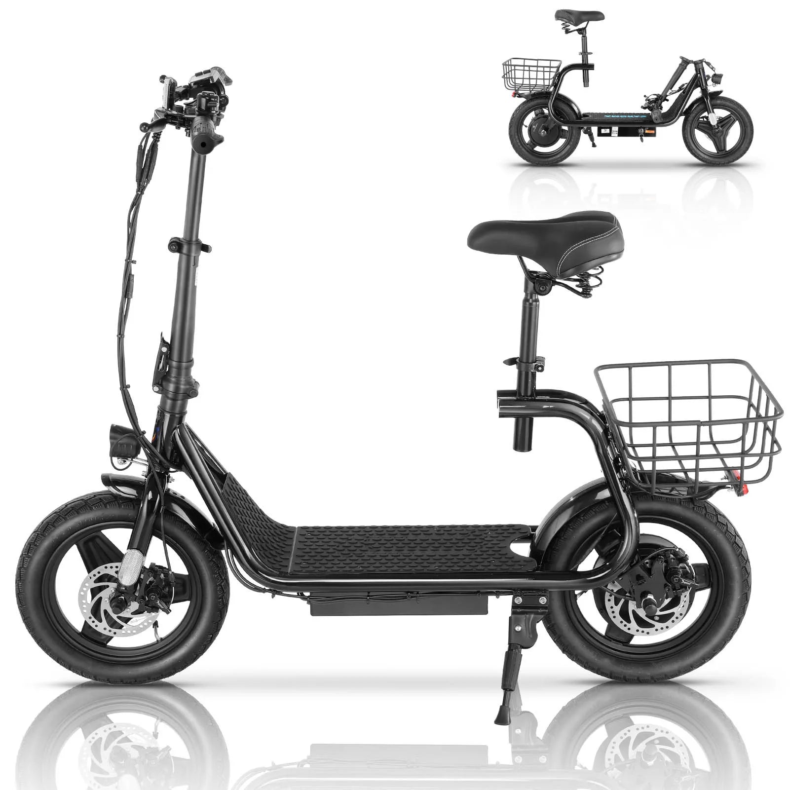 Peak 560W Electric Scooter with Seat 14" Tire, 30 Miles Ranges 20MPH Max Speed, Foldable Electric Scooter for Adults 300 LBS - Premium  from Lizard Vigilante - Just $934.99! Shop now at Lizard Vigilante