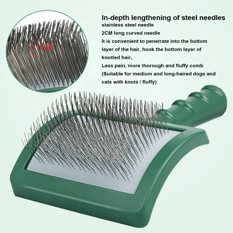 Extra Long Pin Slicker Brush for Dogs & Cats – Premium Grooming Tool for Shedding, Deshedding, and Matted Hair Removal - Premium pet brush from Lizard Vigilante - Just $15.99! Shop now at Lizard Vigilante