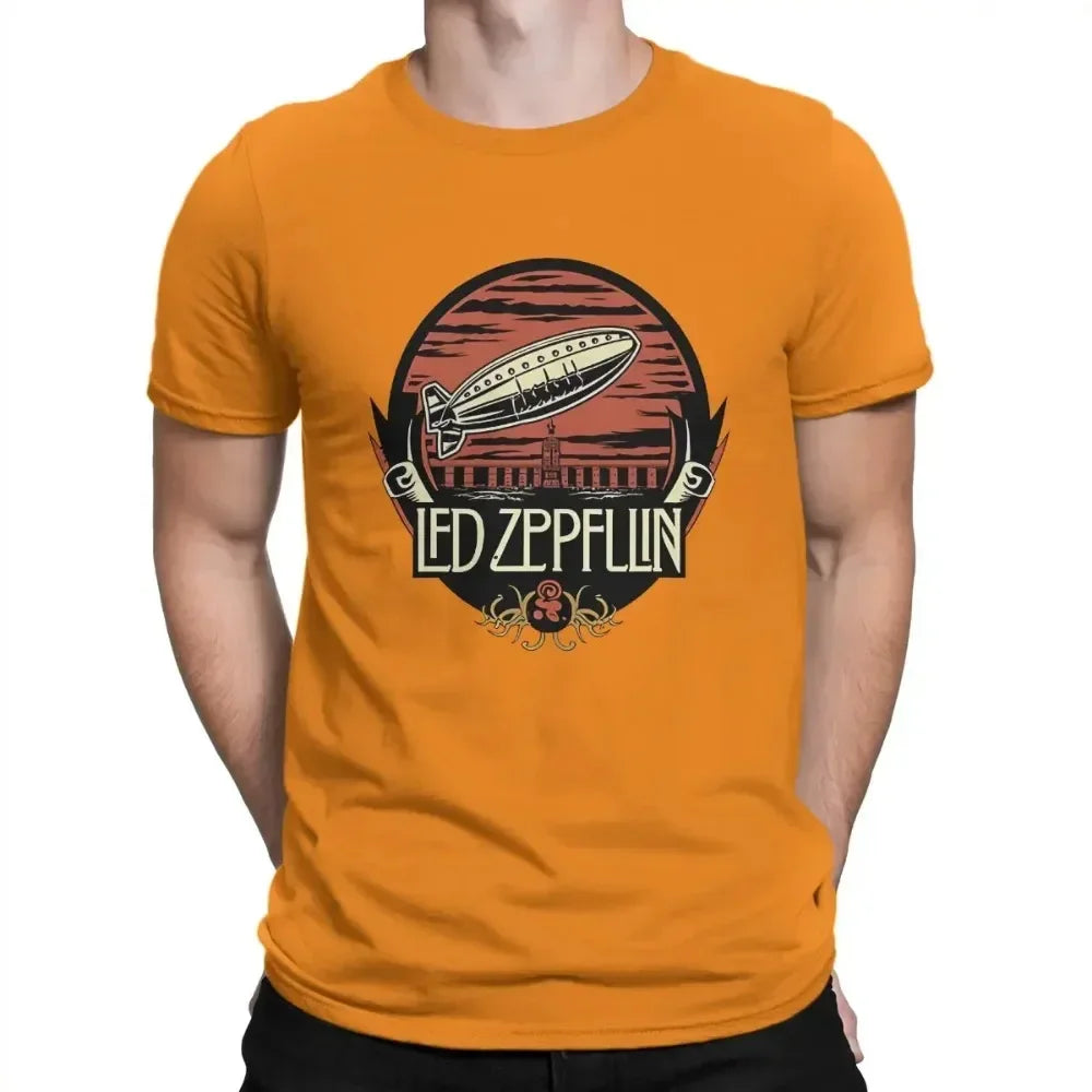 Zeppelin Band Short Sleeve Oversize Printed Timeless Echo Unique High Quality Men's Clothes Fashion Round Neck - Premium  from Lizard Vigilante - Just $23.99! Shop now at Lizard Vigilante