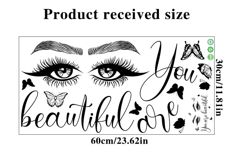 Home decoration black eye inspirational wall dedal sticker living room salon wall art sticker