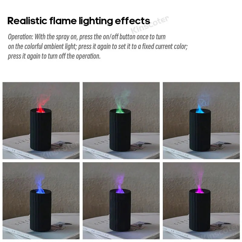 Newest RGB Flame Aroma Diffuser Aromatherapy Essential Oil Difusor USB Portable Air Humidifier Ultrasonic Nebulizer For Home Car