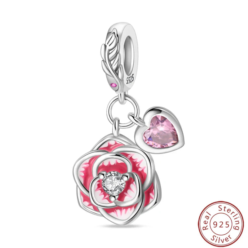 S925 Sterling Silver Princess Golf Hamster Camera Travel Three Piece Set Charms Beads 3mm DIY Fine Jewelry Making