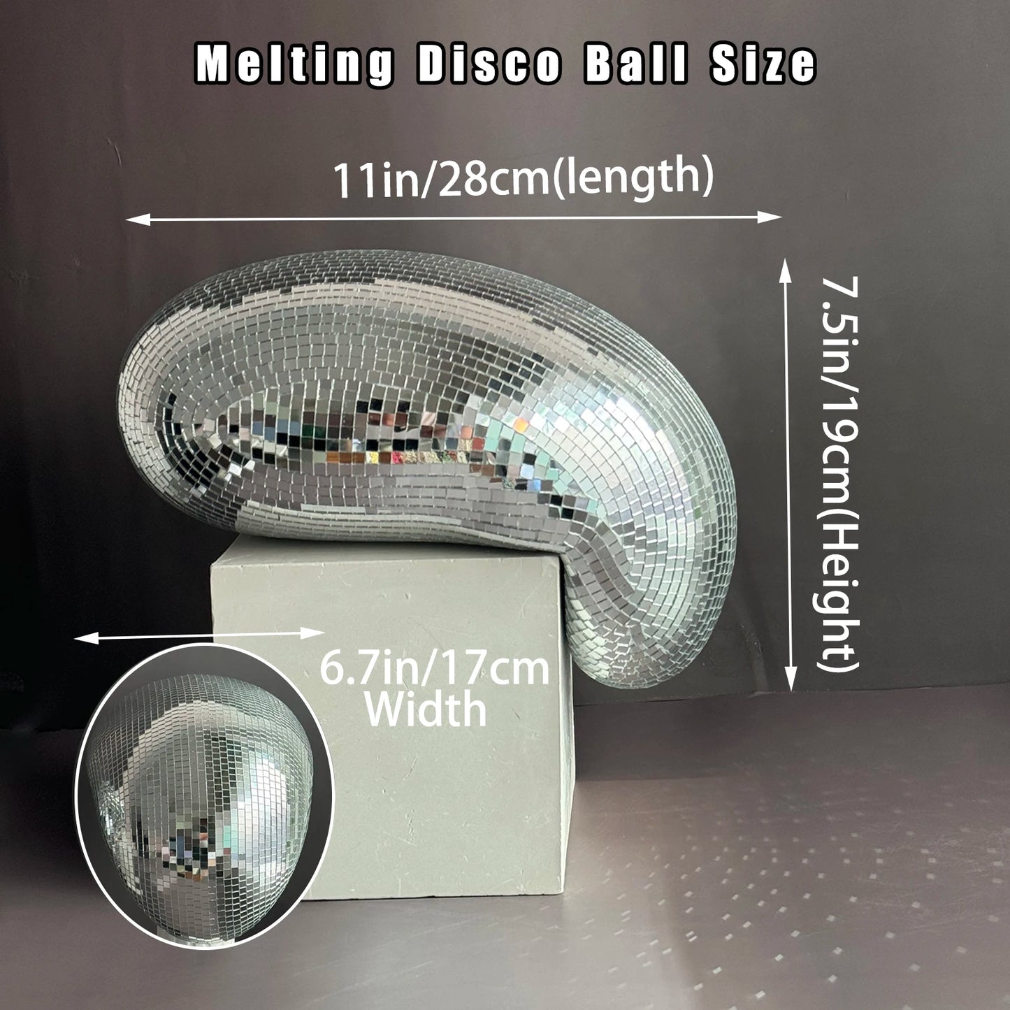 Disco Fever Meltdown: 28cm Silver Melting Mirror Ball – Funky Home Decor That Drips with Style - Premium home decor from Lizard Vigilante - Just $36.66! Shop now at Lizard Vigilante