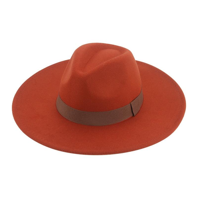 Fashionable Fedora Hats Women Wide Brim Dress Caps  Women's Fedora Hats Elegant Wide Brim Fedora Hat  Wedding Men Hat Warm Retro Style Belt 56-58cm