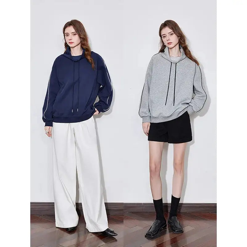 TOYOUTH Women Hoodies Sweatshirt 2025 Spring New Hooded Drawstring Long Sleeve Pullover Sports Casual Tops