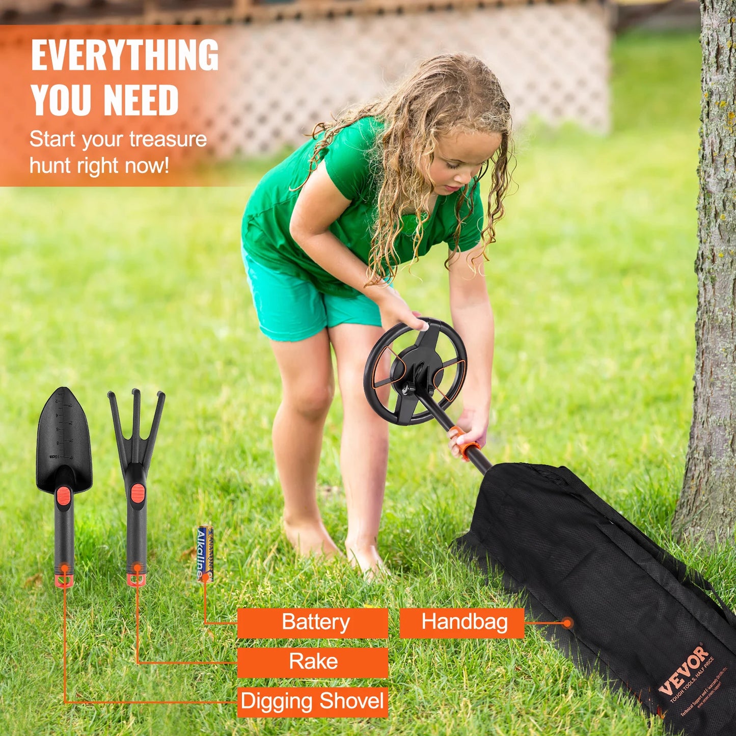 VEVOR Adjustable Kids Metal Detector – 6" Waterproof Search Coil with LCD Display, 25"-37" Extendable Length, Ideal for Gold and Treasure Hunting - Premium metal detector from Lizard Vigilante - Just $98.88! Shop now at Lizard Vigilante