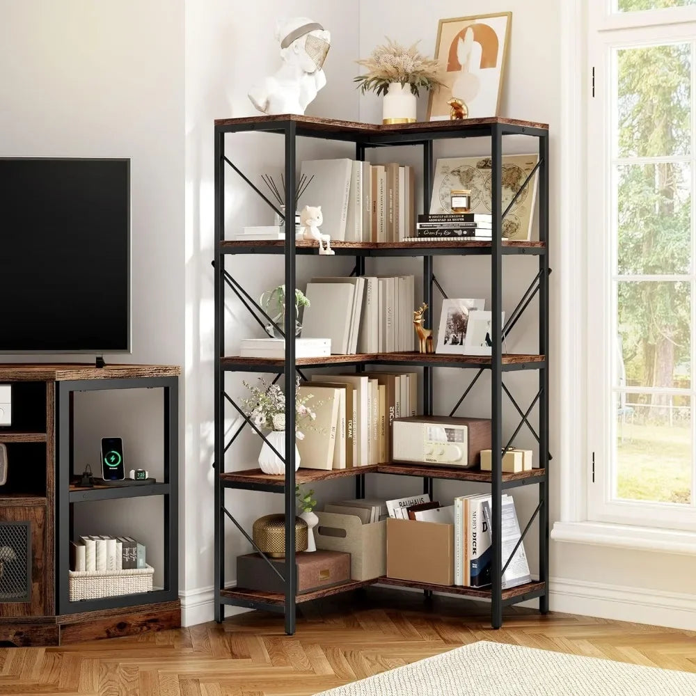 5-Layer Corner Bookshelf – Modern Cube Organizer for Books, CDs, and Decorative Displays - Premium bookshelf from Lizard Vigilante - Just $794.99! Shop now at Lizard Vigilante