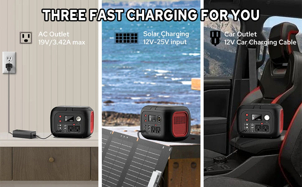 ⚡ SinKeu VoltRaid Portable Power Station — 600W / 300W / 200W / 120W Solar Generator Bank for Camping, Travel, RV & Chaos Survival