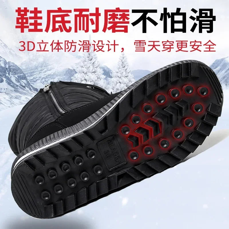 Women's Plush Platform Snow Boots – Waterproof, Non-Slip, Warm Winter Fashion for Style and Comfort - Premium snow boots from Lizard Vigilante - Just $41.08! Shop now at Lizard Vigilante