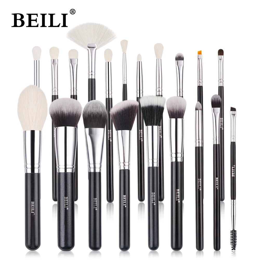 BEILI Professional Black Makeup Brushes Set - Natural Goat Hair, Synthetic Hair, 30-Piece Kit - Premium makeup brush set from Lizard Vigilante - Just $35.99! Shop now at Lizard Vigilante