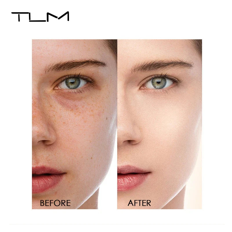 TLM TUM Liquid Foundation Cream Professional Full Coverage Face Concealer Waterproof Makeup Base Brighten Cover Dark Circles30ML