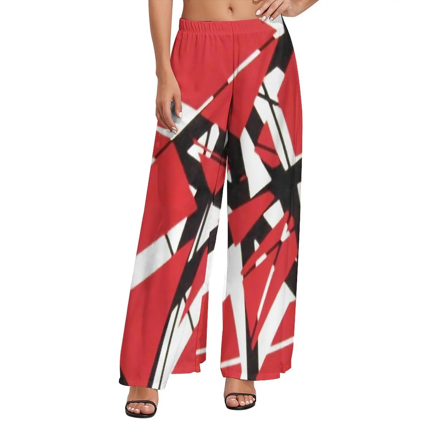 Vintage Van Halen Women's Wide Leg Casual Trousers – High Waist Street Fashion Gift - Premium pants from Lizard Vigilante - Just $45.88! Shop now at Lizard Vigilante