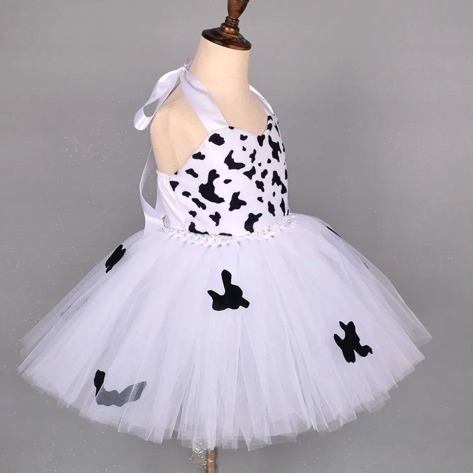 Halloween Animal Cosplay Costume for Children Forest Theme Cows Tiger Giraffe Leopard Zebra Tutu Dresses Performance Dance Sets