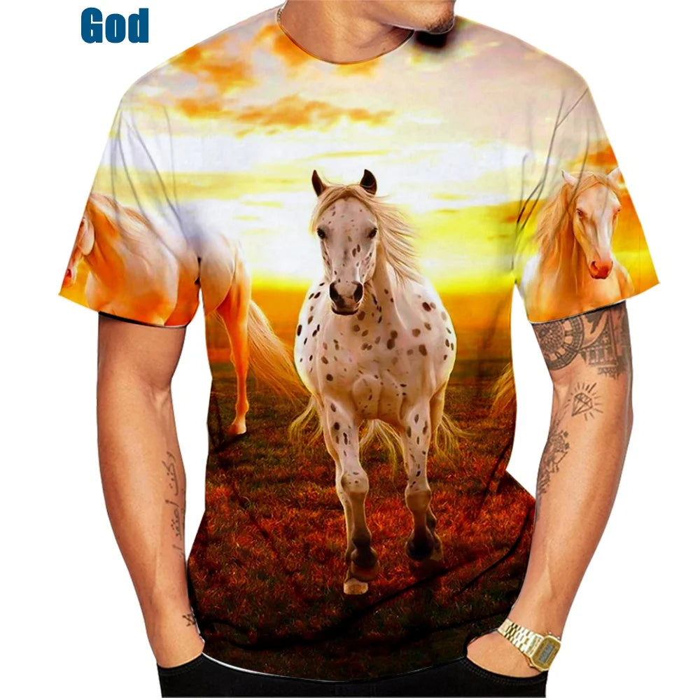 New Fashion 3D Printed Animal Horse T-Shirt for Men and Women – Creative Casual Tee, Lightweight & Quick-Dry - Premium T-Shirts from Lizard Vigilante - Just $22.99! Shop now at Lizard Vigilante