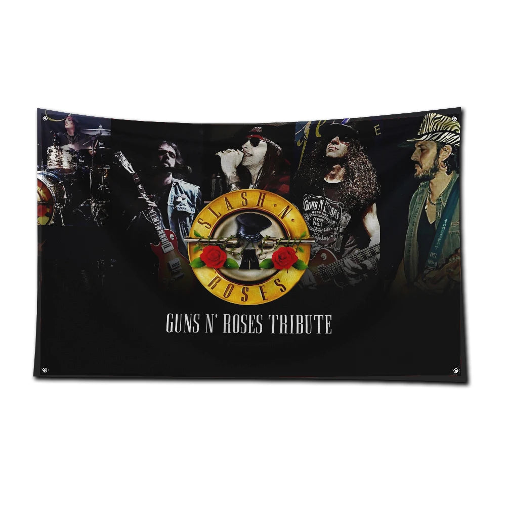 Guns N' Roses Rock Band Flag – 3x5 FT Polyester Banner with Digital Printing and Brass Grommets for Garage or Outdoor Decor - Premium flag from Lizard Vigilante - Just $19.99! Shop now at Lizard Vigilante