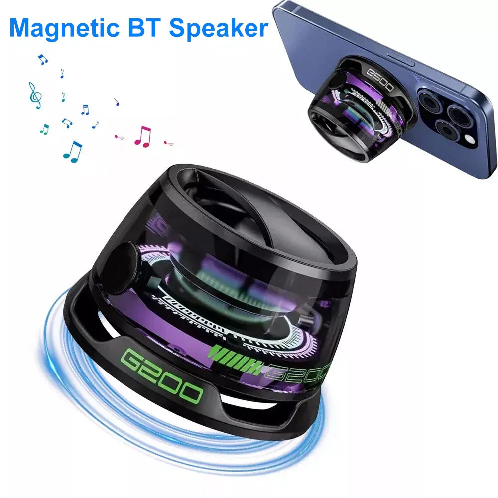 Multifunctional Bluetooth 5.3 Speaker Mini Speaker Portable Magnetic Speaker with RGB Color Light and Phone Holder for ios 2025