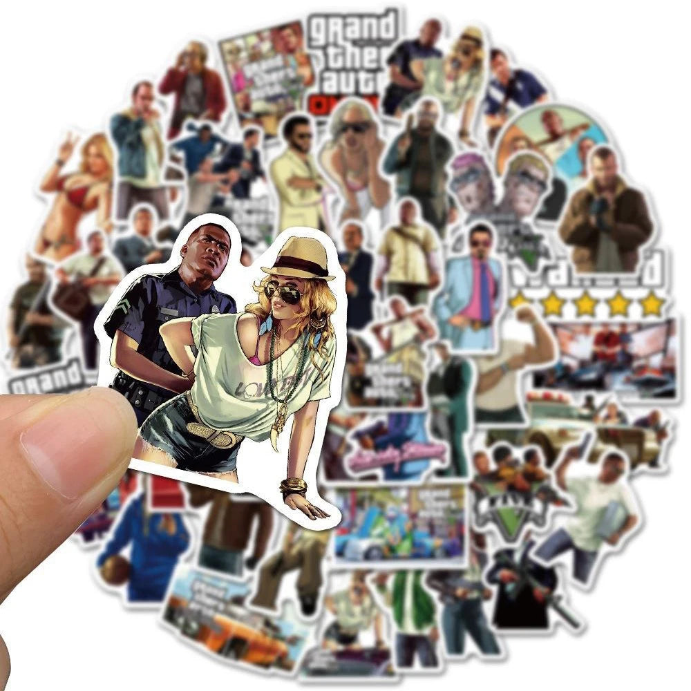 50 Pcs Game GTA Stickers – Unleash Your Creativity! - Premium stickers from Lizard Vigilante - Just $14.99! Shop now at Lizard Vigilante