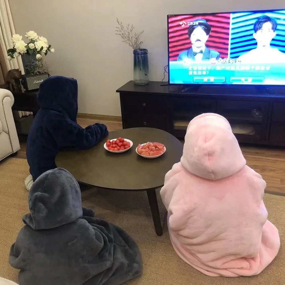 Flannel Warm Sleepwear Lazy Blanket Winter Nightgown Can Be Worn Out Loose And Plush Thick Couple Cold Proof Warms Home Clothes