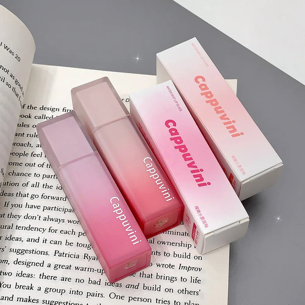 Cappuvini Nude Water Mist Lip Glaze Matte Velvet White Lip Gloss Long-lasting Lipstick