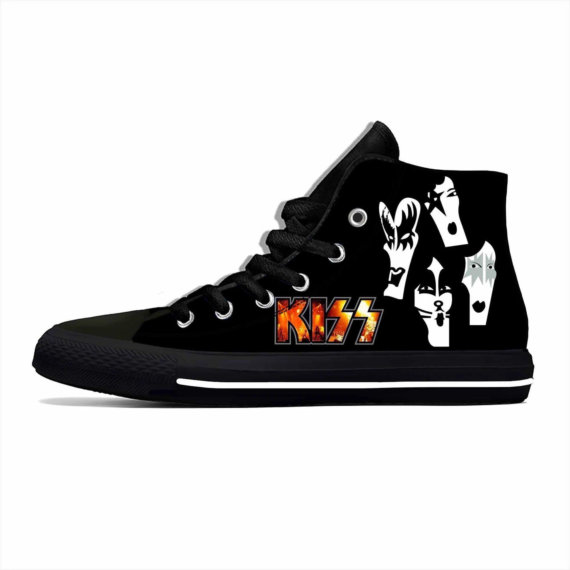 Heavy Metal Rock Band Kiss 3D Print High-Top Casual Sneakers – Lightweight, Breathable Canvas Shoes for Men & Women - Premium shoes from Lizard Vigilante - Just $46.69! Shop now at Lizard Vigilante