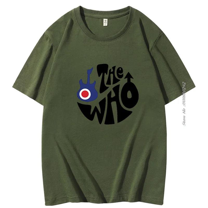 Classic The Who Rock Band Cotton Graphic T Shirts Novelty Short Sleeve Squeeze Box T-Shirts Popular Creative Unisex Loose Breathable Shirt - Lizard Vigilante