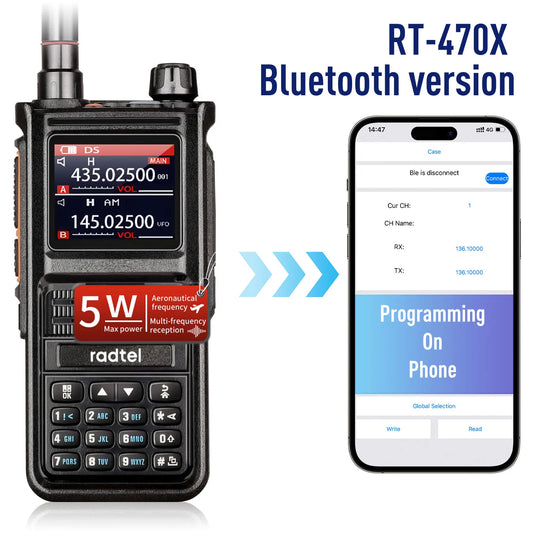 Radtel RT-470X Plus Bluetooth Ham Walkie-Talkie: Powerful Two-Way Radio - Premium walkie talkies from Lizard Vigilante - Just $36.88! Shop now at Lizard Vigilante