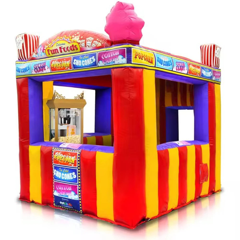 3M Inflatable Carnival Treat Shop – Portable Fast Food Cabin Booth, Foldable Concession Stand with Curtain - Premium  from Lizard Vigilante - Just $1500.99! Shop now at Lizard Vigilante