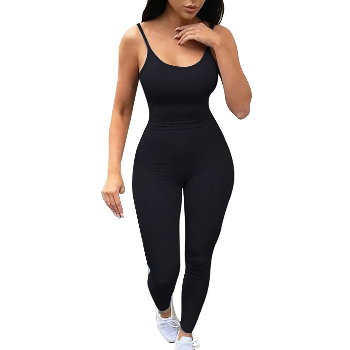 Spaghetti Strap Sleeveless Backless Rompers Womens Jumpsuit Sporty Workout Fitness Solid Casual One Piece Outfits Playsuit - Premium  from Lizard Vigilante - Just $11.99! Shop now at Lizard Vigilante