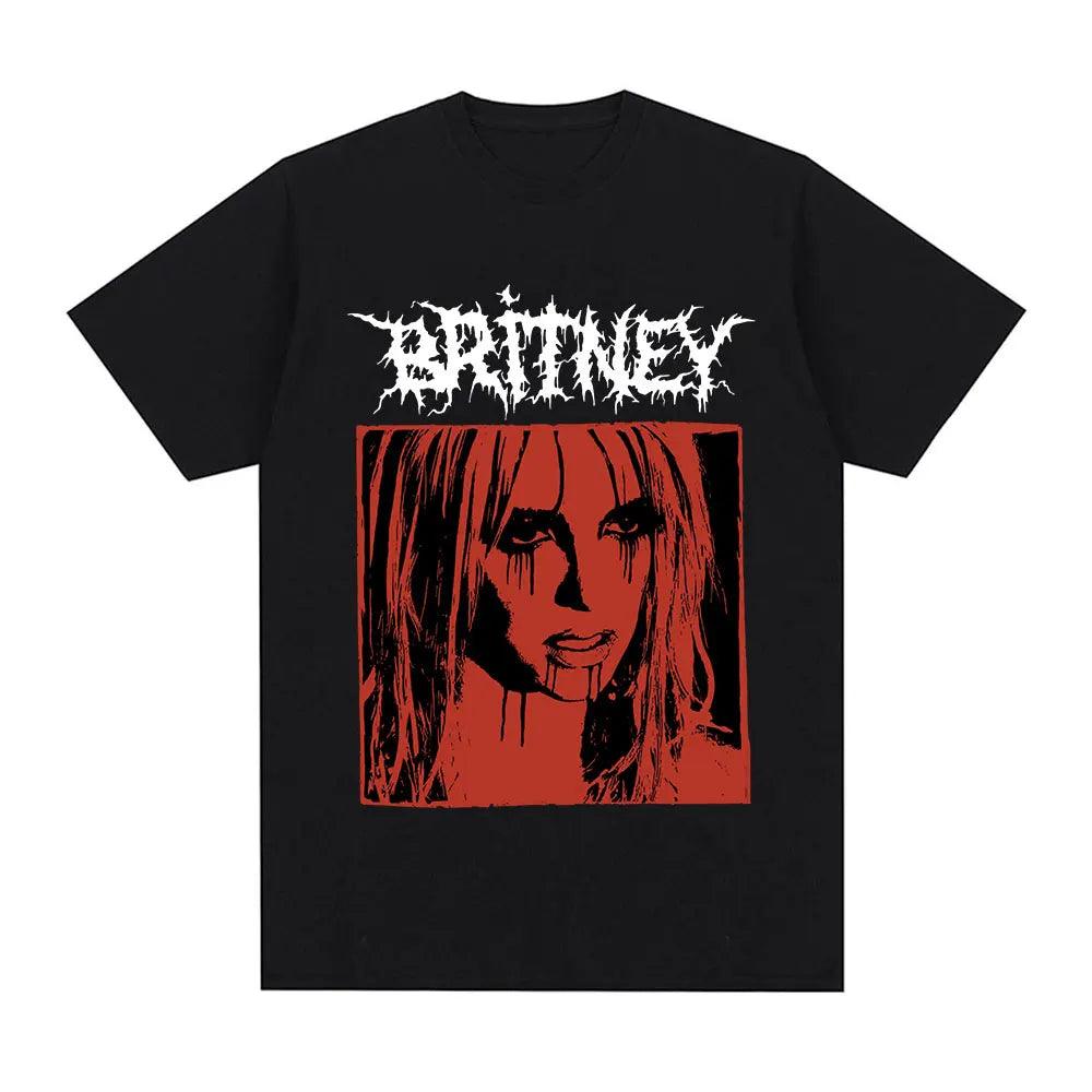 Britney Spears Metal Rock Graphic T-shirt Men Women Fashion Hip Hop T Shirts Harajuku Vintage Short Sleeve Tee Shirt Oversized - Lizard Vigilante