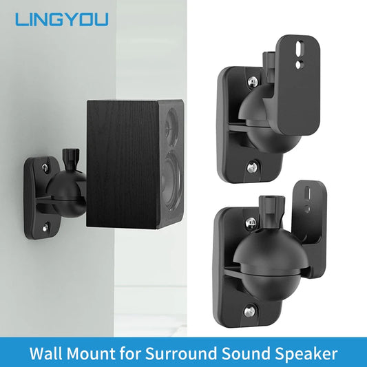 LINGYOU Universal Surround Sound Speaker Wall Mount Bracket for Home Theater with Rotatable and Adjustable Angle 2Pcs/Pair - Premium  from Lizard Vigilante - Just $24.99! Shop now at Lizard Vigilante