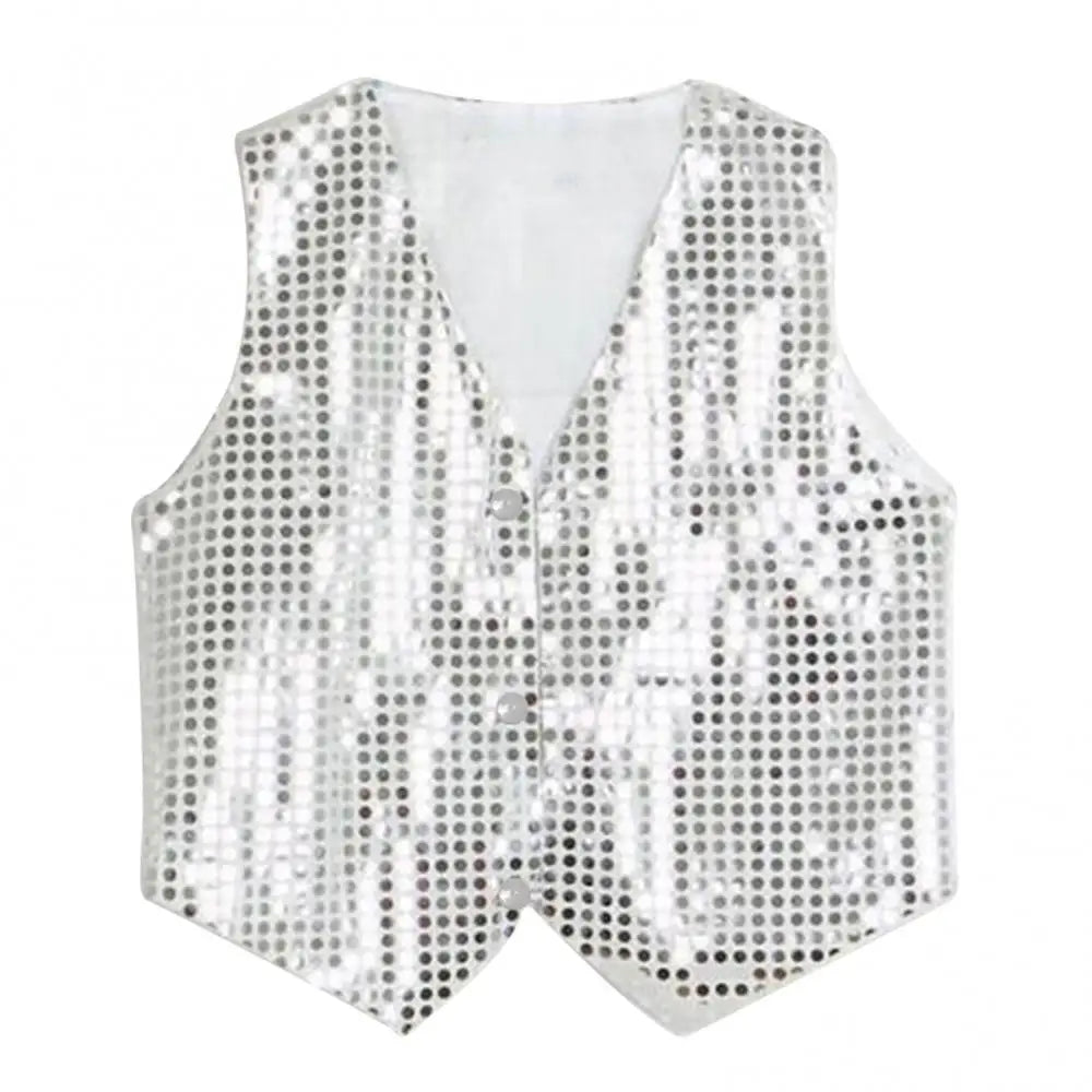 Unisex Sequined Vest for Kids – Stylish Hip-Hop Dance Party Outerwear - Premium vest from Lizard Vigilante - Just $19.88! Shop now at Lizard Vigilante