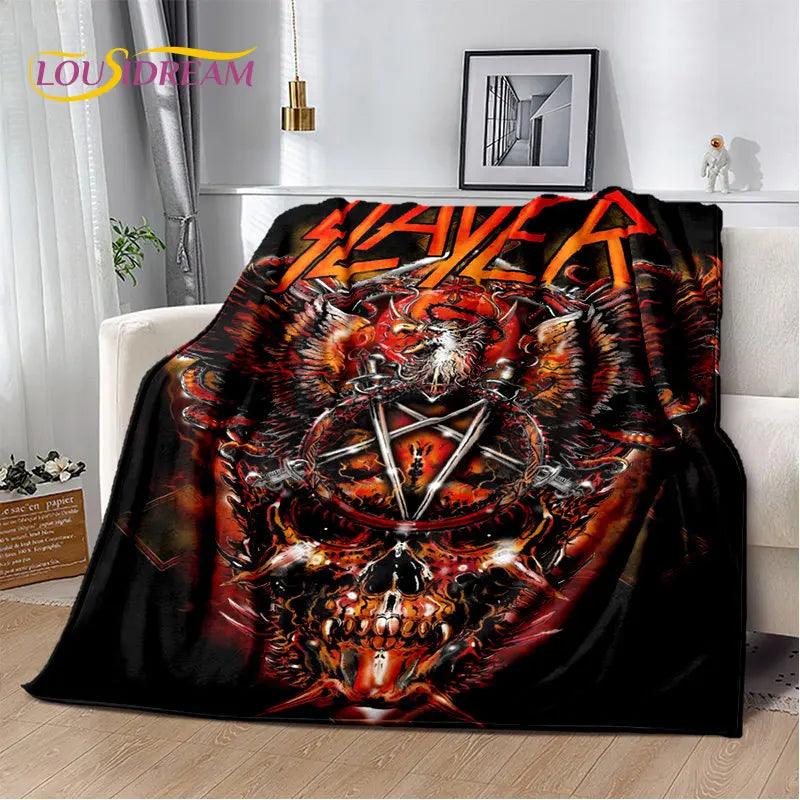 Slayer Heavy Metal Band Soft Plush Blanket,Flannel Blanket Throw Blanket for Living Room Bedroom Bed Sofa Picnic Cover Warm Kids - Lizard Vigilante