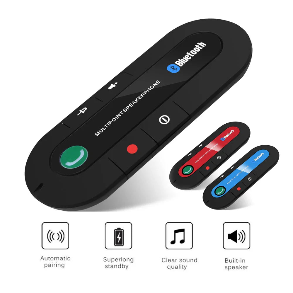 Bluetooth Speaker Handsfree Car Kit Sun Visor Clip Wireless Audio Receiver Speakerphone Wireless Stereo MP3 Music Player