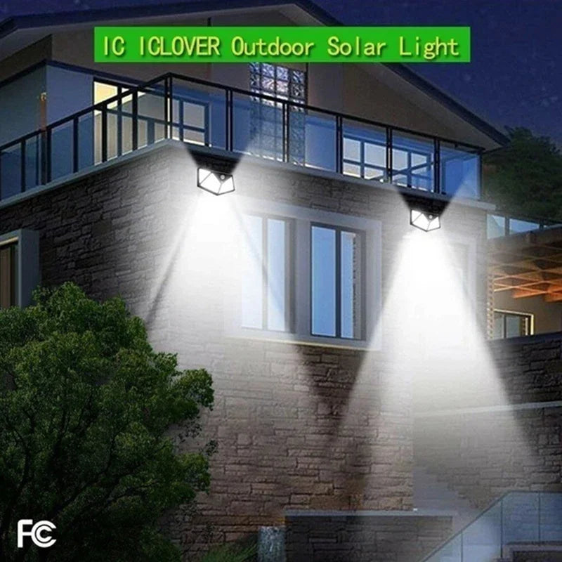 Nightwatch 100LED Solar Street-Style Wall Lights – Motion-Triggered Riot Beam (1–12 Pack)