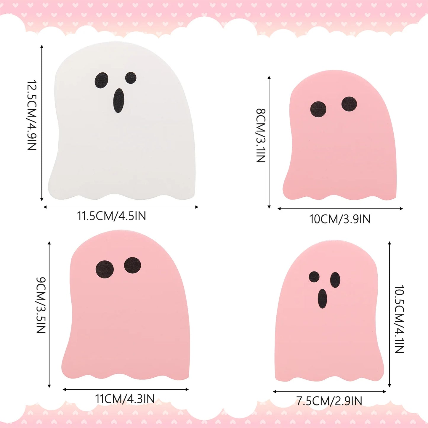 4PCS Wooden Desktop Ornaments Halloween Decoration Creative Funny Ghosts Halloween Party Home Decor Statue Gift