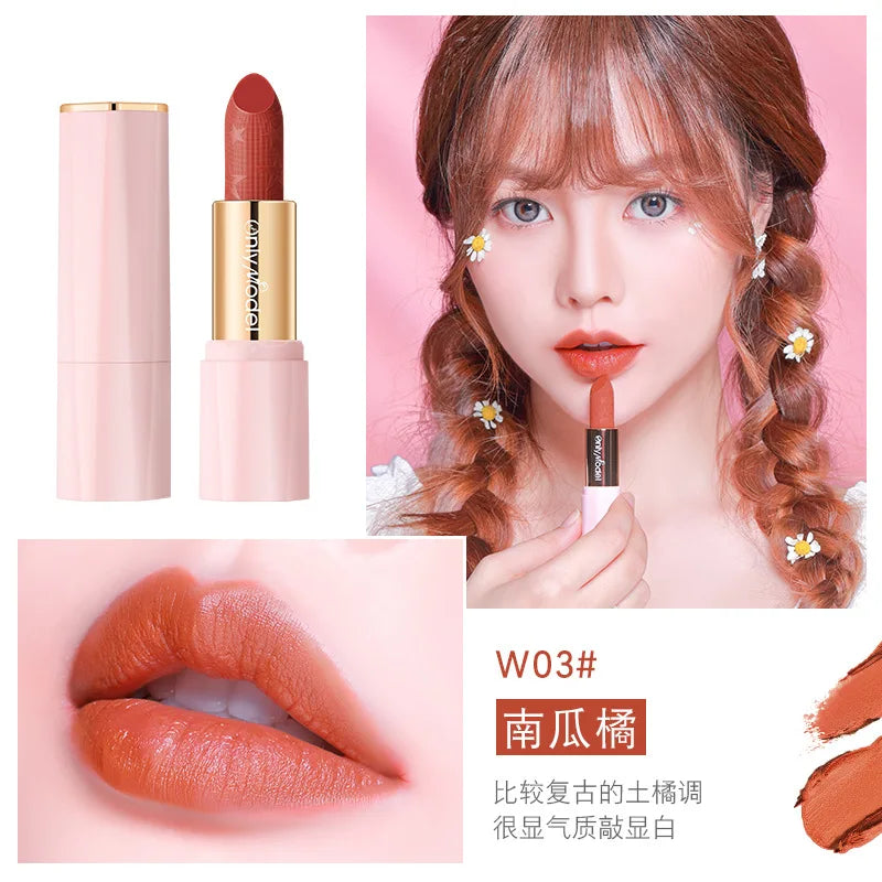 Orange Lipstick Waterproof Long Lasting Matte Lipsticks Resistant Lip Stick Velvet Lip Tint Women Cosmetic Sexy Lip Glaze Makeup