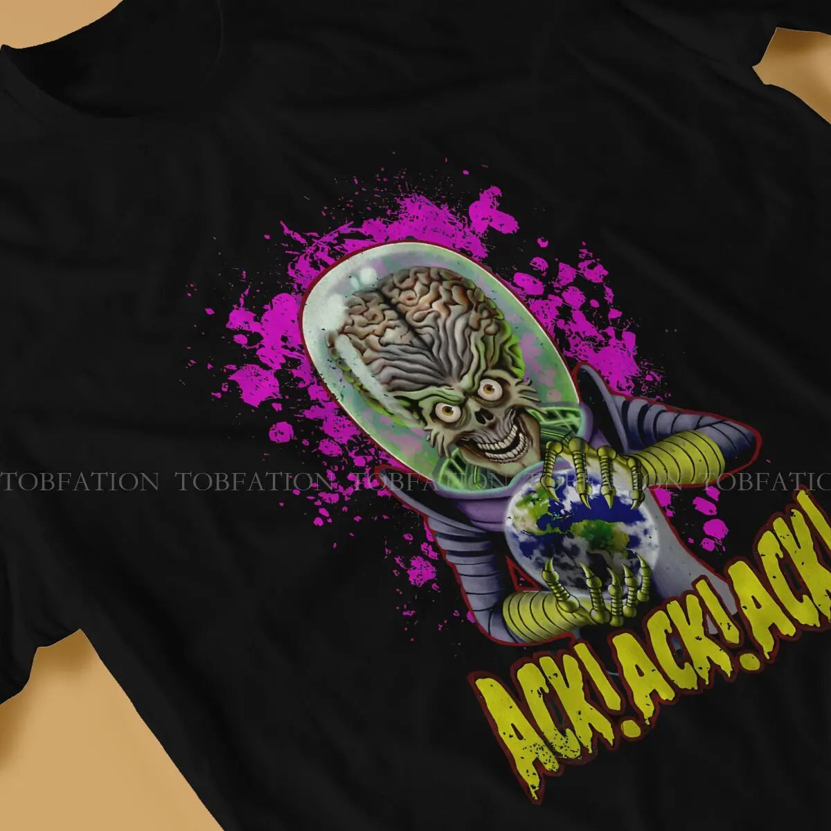 Ack Round Collar TShirt Mars Attacks Alien Sci-Fi Movies Fabric Original T Shirt Man's Clothes Individuality Fluffy - Premium  from Lizard Vigilante - Just $20.99! Shop now at Lizard Vigilante