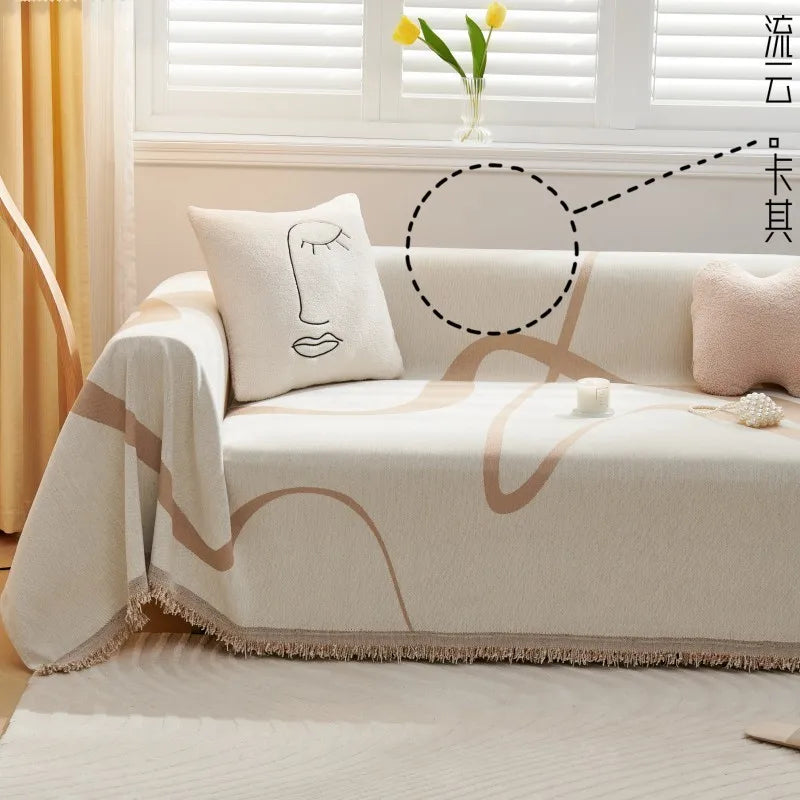 Nordic Throw Blanket – Heavy Stitch Geometric Sofa Tapestry for Home, Camp, and Chaos Nights