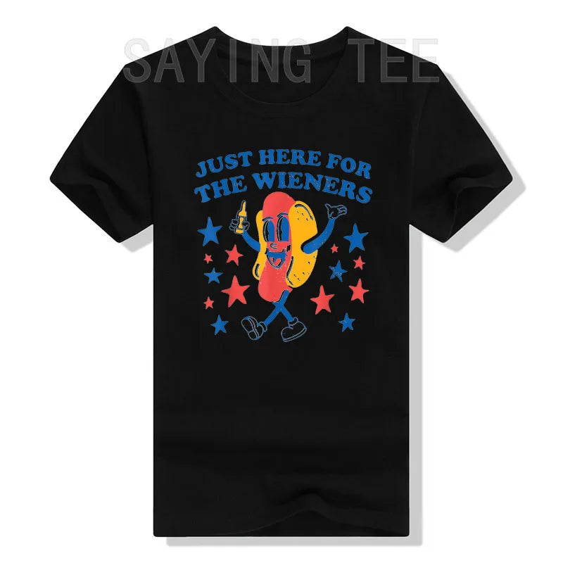 I'm Just Here for The Wieners Hot Dog 4Th of July T-Shirt Hotdogs Fast Food Lover Graphic Tee Tops Humor Funny Americans Clothes - Premium t-shirt from Lizard Vigilante - Just $23.99! Shop now at Lizard Vigilante