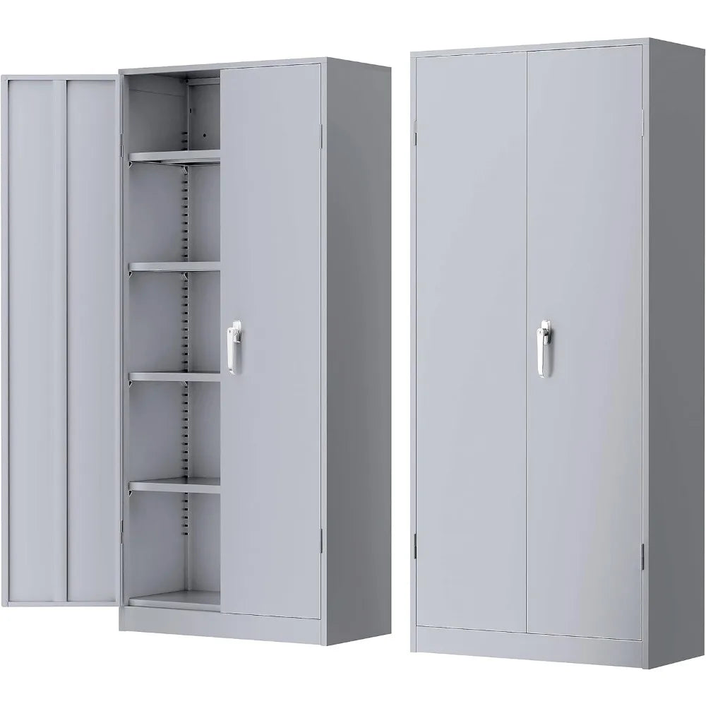 Metal Storage Cabinet, 72" Black Locking Storage Cabinets with Doors and 4 Shelves, Steel Lockable File Cabinet Metal Locker - Premium  from Lizard Vigilante - Just $227.99! Shop now at Lizard Vigilante