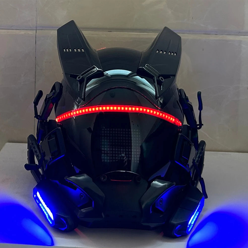 Cyberpunk Mask Cosplay  Futuristic Cool Technology Led Helmet For Dj Music Festivals/Stage Performances/Photography Props - Premium  from Lizard Vigilante - Just $119.99! Shop now at Lizard Vigilante