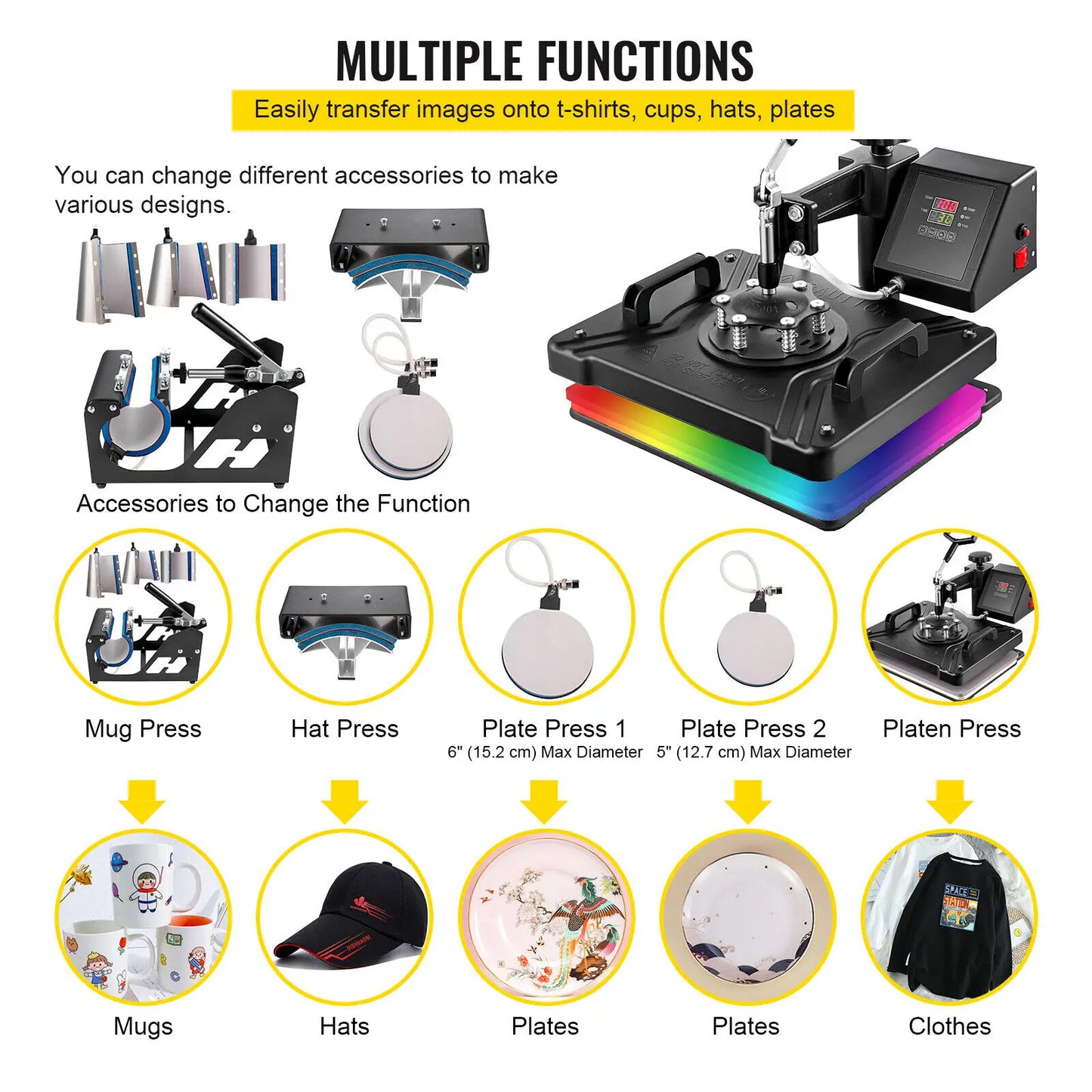 VEVOR 11oz-15oz Mug Heat Press Mini Machine | Handheld Ceramic Cup Press for Sublimation & DIY Tumblers | Auto Printing for Gifts - Premium heat press machine from Lizard Vigilante - Just $313.99! Shop now at Lizard Vigilante