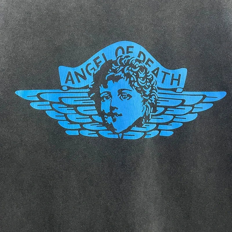 Men Women High Street Vintage Washed Black T-Shirt Top Quality Cototn TEE 3D Cracked Letters Logo Print Saint T Shirt With Tags - Premium  from Lizard Vigilante - Just $64.99! Shop now at Lizard Vigilante