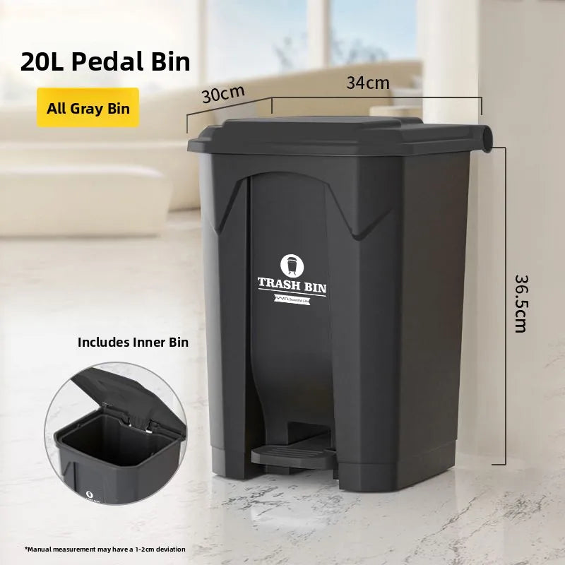 Commercial Pedal Tra Can Large Capaci Outdoor Foot Operated Garbage Bin Thiened Plastic Square Bin for Home And Kitchen