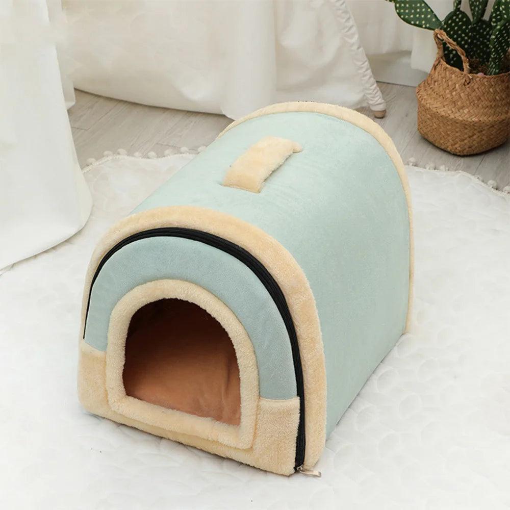 Portable Handle Type House For Cats 16 Kinds Printings Semi-enclosed 3D Plush Removable&Washable Warm Cat Villa Tent - Premium pet supplies from Lizard Vigilante - Just $20.99! Shop now at Lizard Vigilante