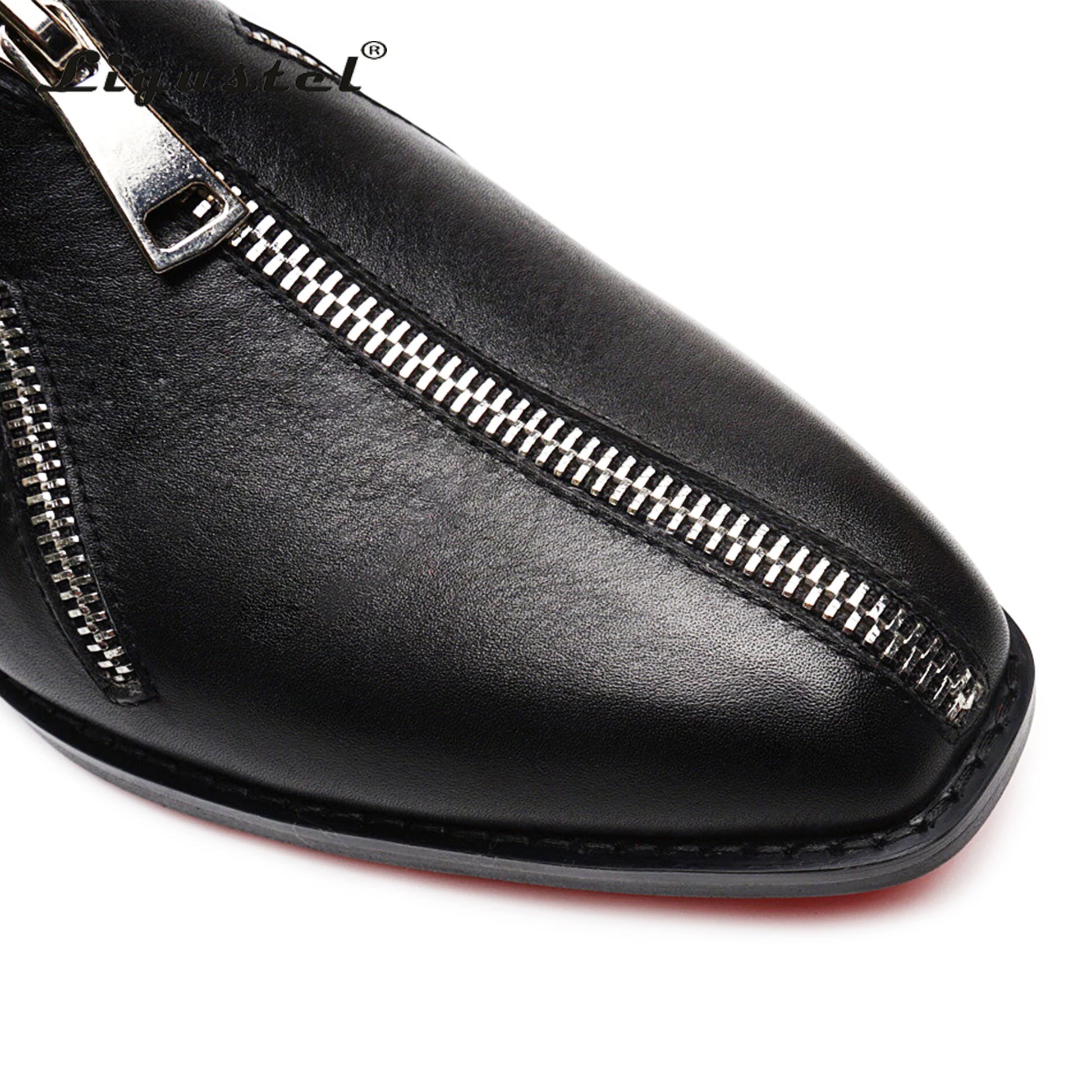 Ligustel Man Original Handmade Red Bottom Shoes Men Fashion Wedding Party Black Leather Loafers Shoes for Men with Plus Size - Premium  from Lizard Vigilante - Just $139.99! Shop now at Lizard Vigilante