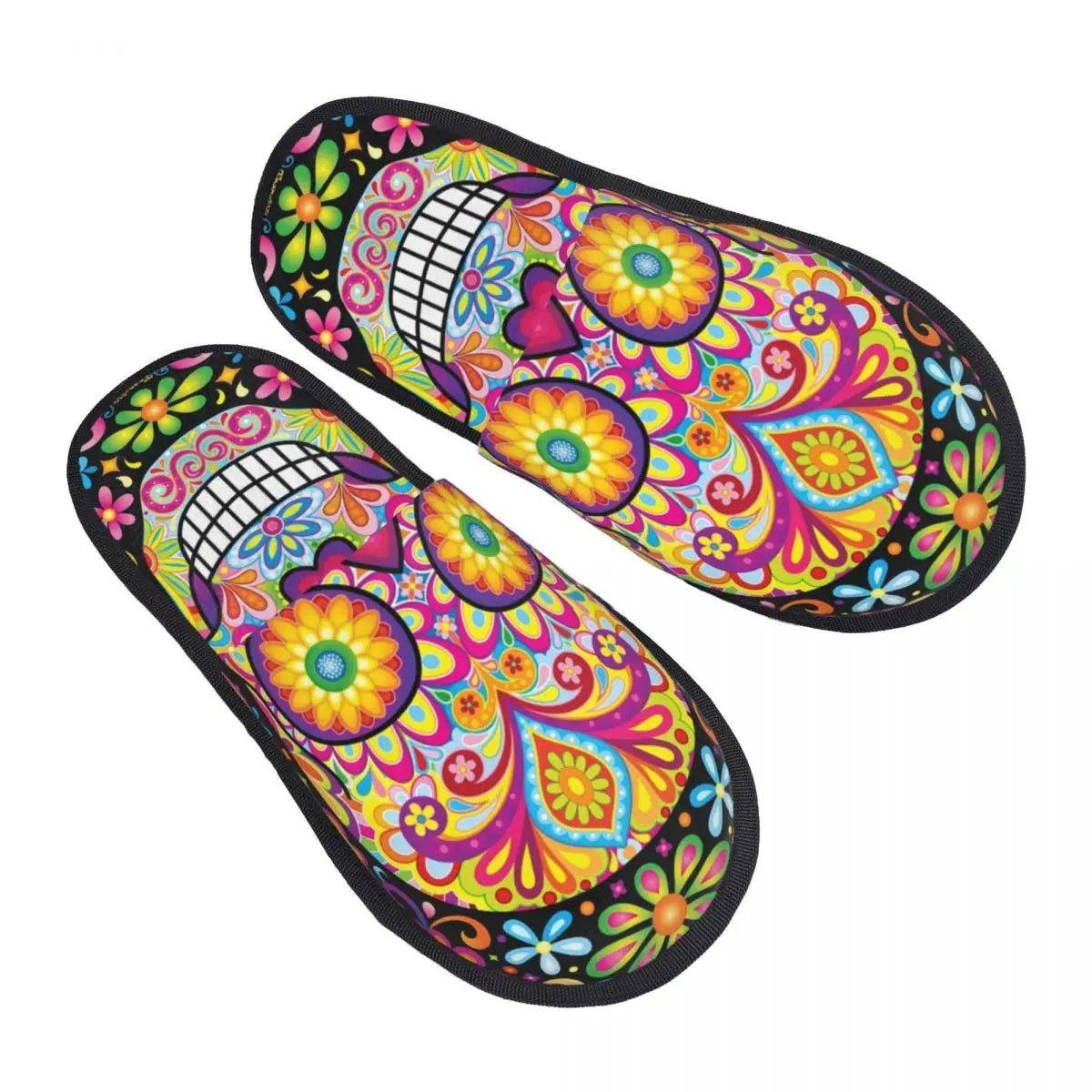 Rockabilly Skull Retro Classic Rock and Roll Slippers - Premium slippers from Lizard Vigilante - Just $23.88! Shop now at Lizard Vigilante