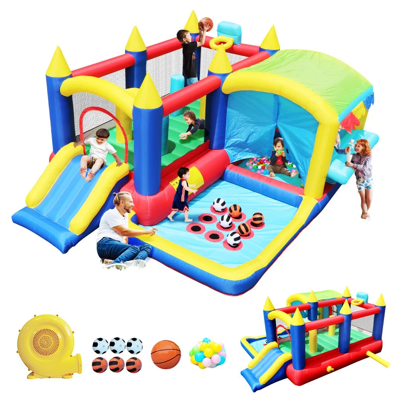 Inflatable Water Slide Trampoline Bouncing House – Outdoor Fun for Kids, 227 x 205 x 97 Inches - Premium playhouse from Lizard Vigilante - Just $294.99! Shop now at Lizard Vigilante